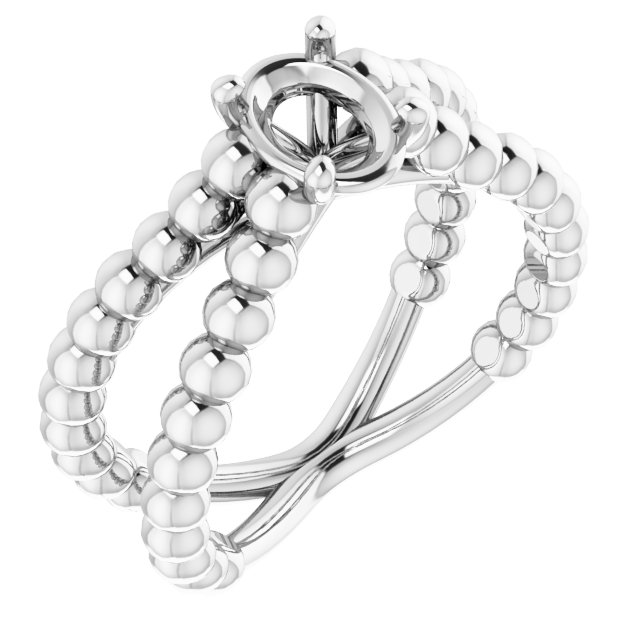 Solitaire Beaded Negative Space Engagement Ring