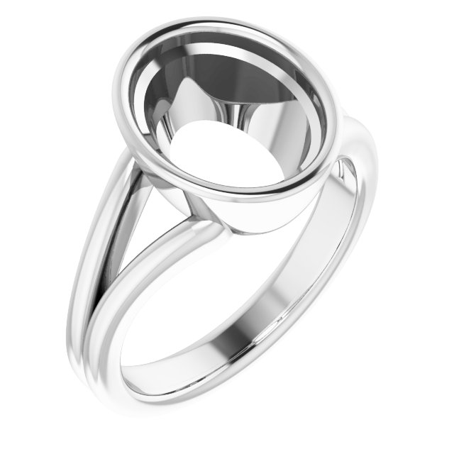 Bezel-Set Solitaire Split Shank Ring