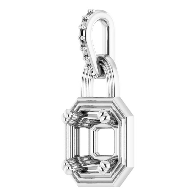 10x10 mm Heart Pendant Mounting view 2