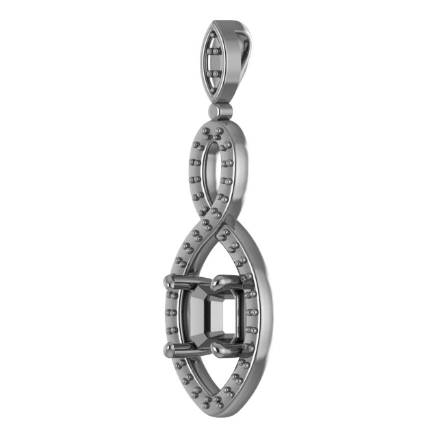 10x10 mm Heart Pendant Mounting view 2