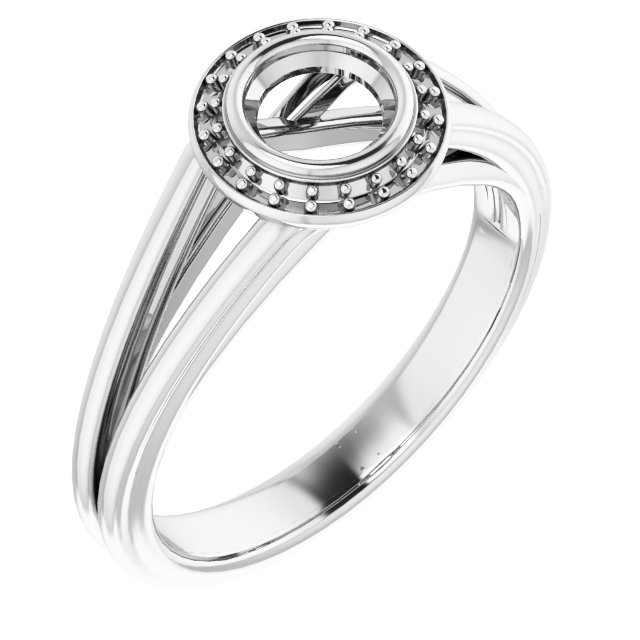 Bezel-Set Halo-Style Engagement Ring