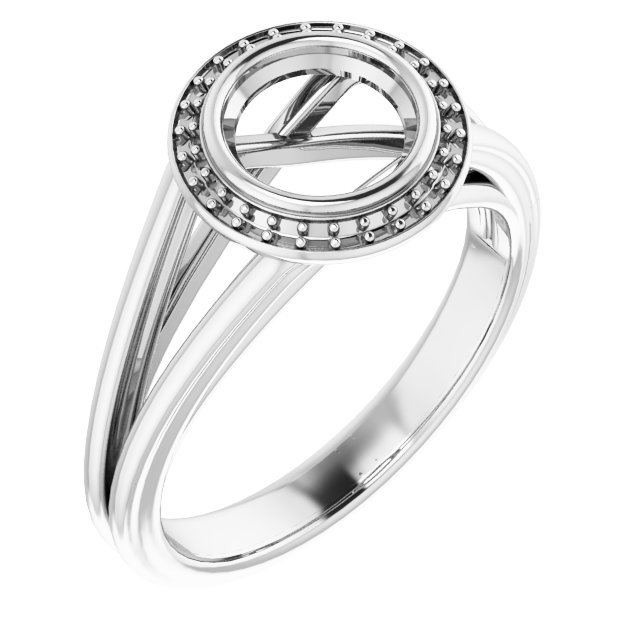 Bezel-Set Halo-Style Engagement Ring