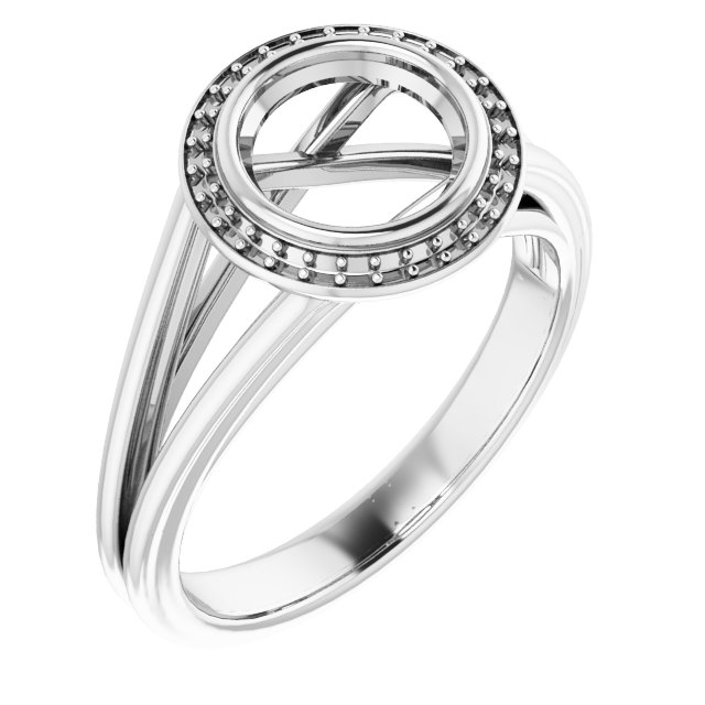 Bezel-Set Halo-Style Engagement Ring