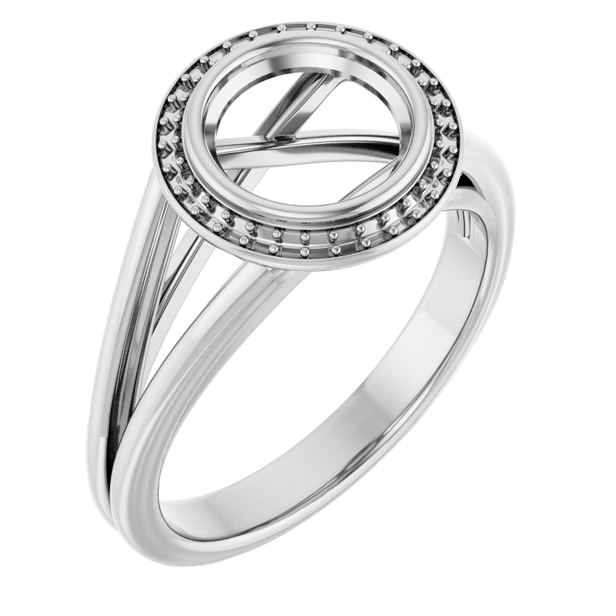 Bezel-Set Halo-Style Engagement Ring