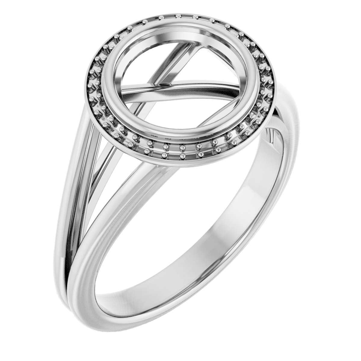 Bezel-Set Halo-Style Engagement Ring