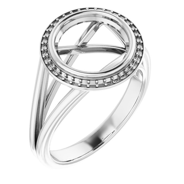 Bezel-Set Halo-Style Engagement Ring