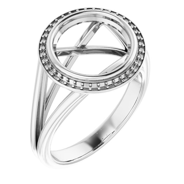 Bezel-Set Halo-Style Engagement Ring