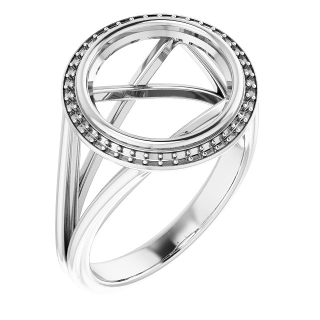 Bezel-Set Halo-Style Engagement Ring