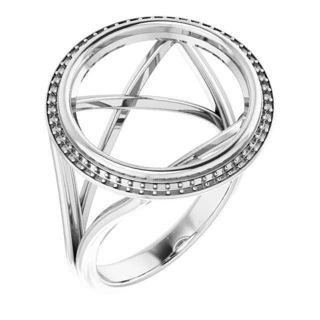 Bezel-Set Halo-Style Engagement Ring