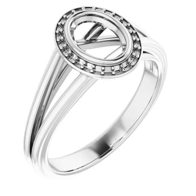 Bezel-Set Halo-Style Engagement Ring
