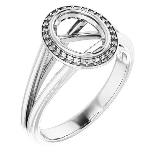 Bezel-Set Halo-Style Engagement Ring