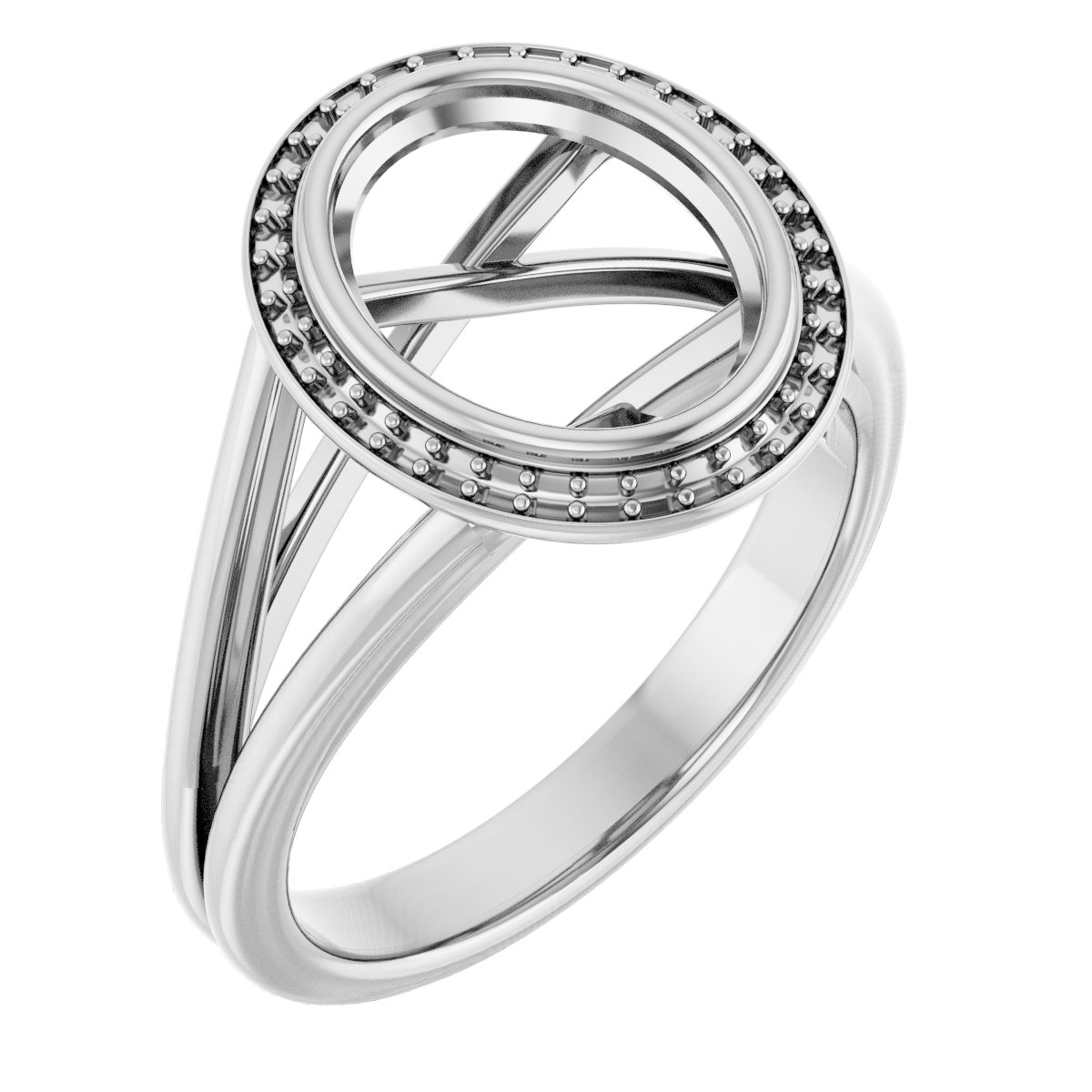 Bezel-Set Halo-Style Engagement Ring