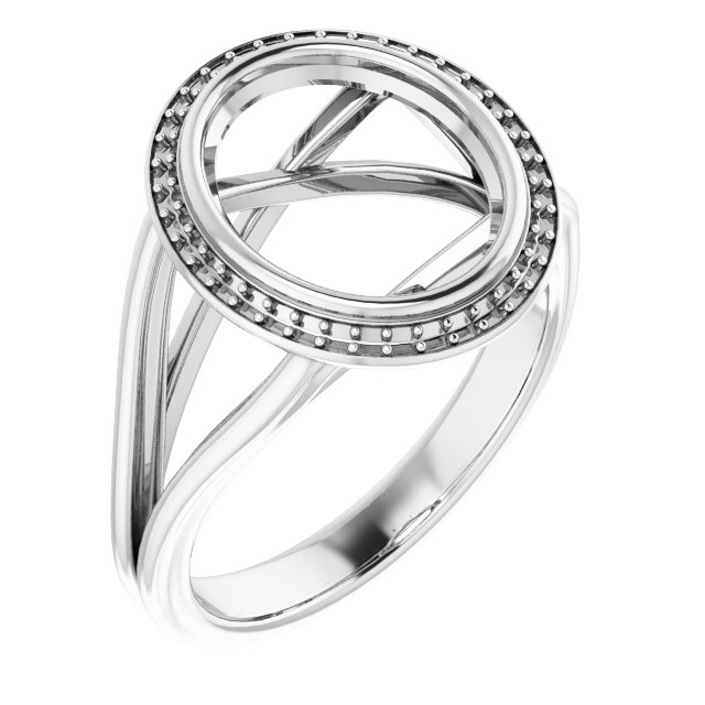 Bezel-Set Halo-Style Engagement Ring