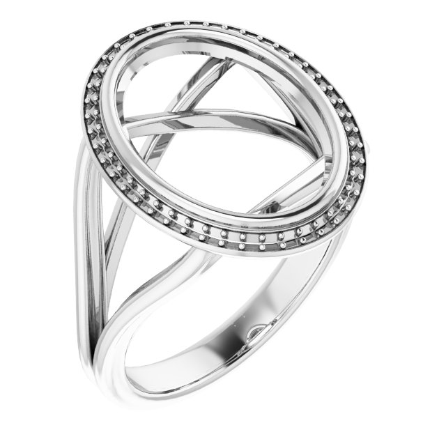 Bezel-Set Halo-Style Engagement Ring