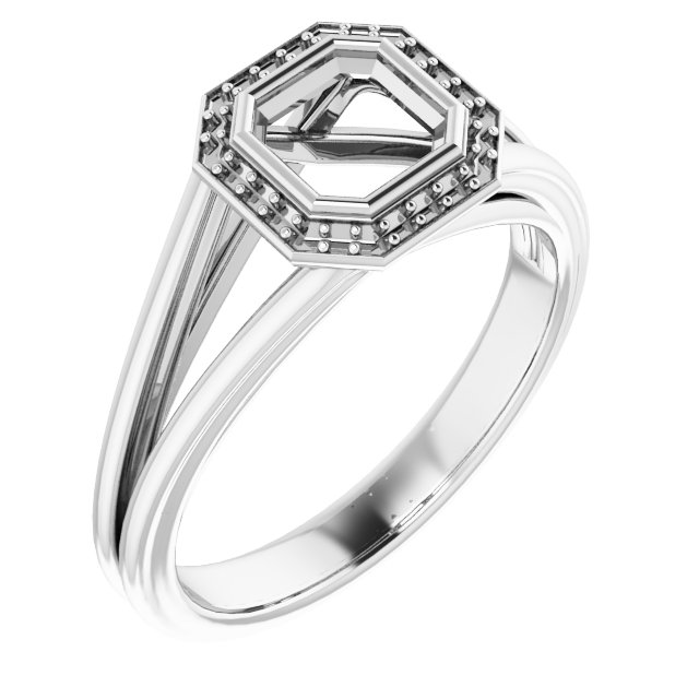 Bezel-Set Halo-Style Engagement Ring