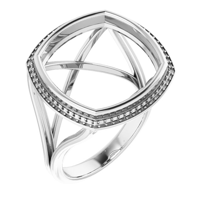 Bezel-Set Halo-Style Engagement Ring