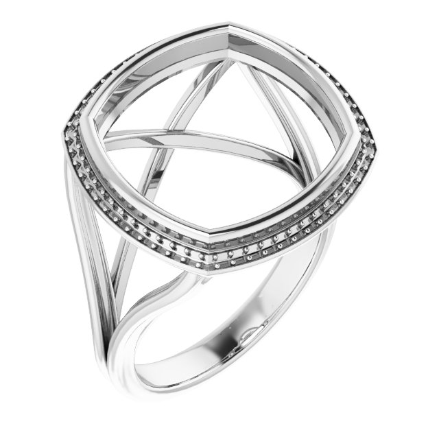 Bezel-Set Halo-Style Engagement Ring