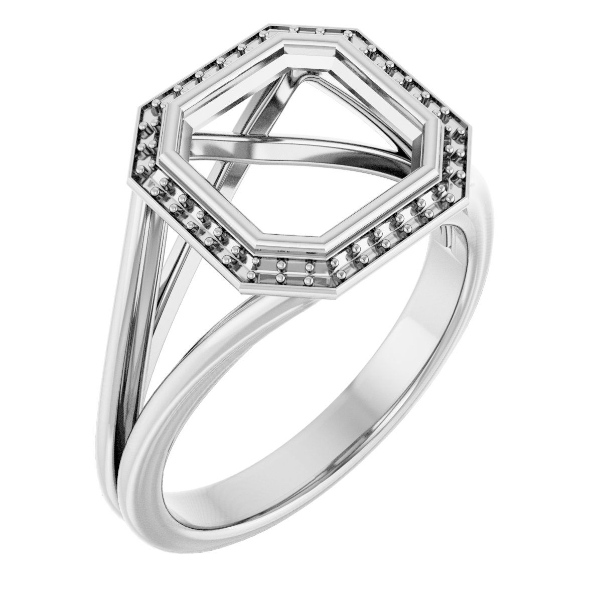 Bezel-Set Halo-Style Engagement Ring