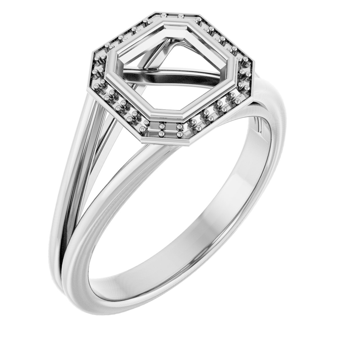 Bezel-Set Halo-Style Engagement Ring