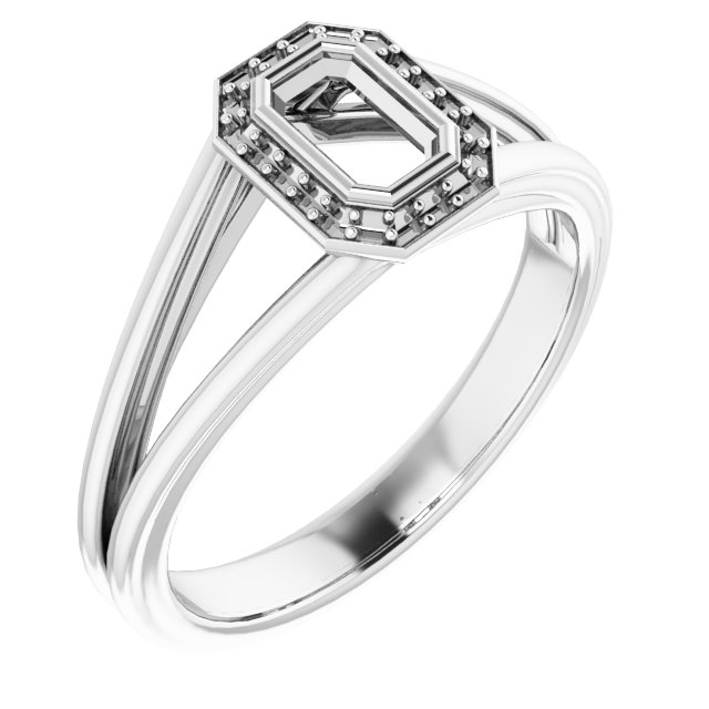 Bezel-Set Halo-Style Engagement Ring
