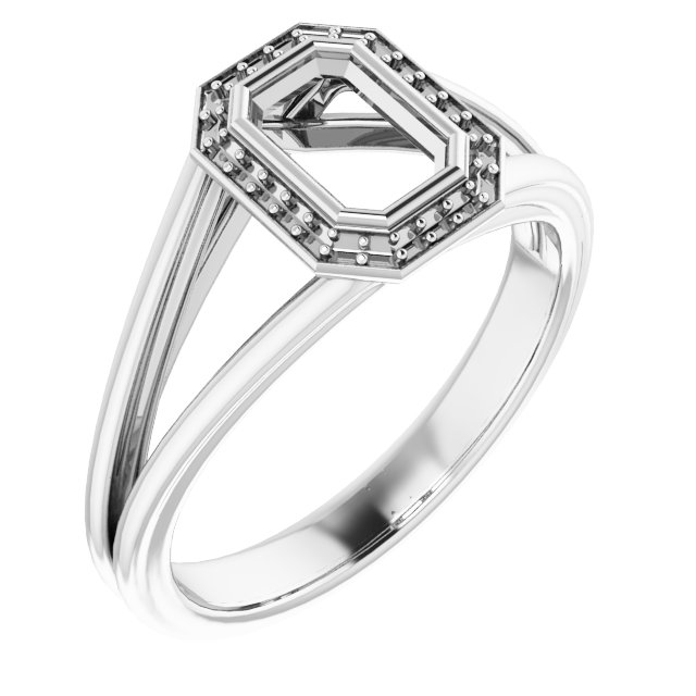 Bezel-Set Halo-Style Engagement Ring