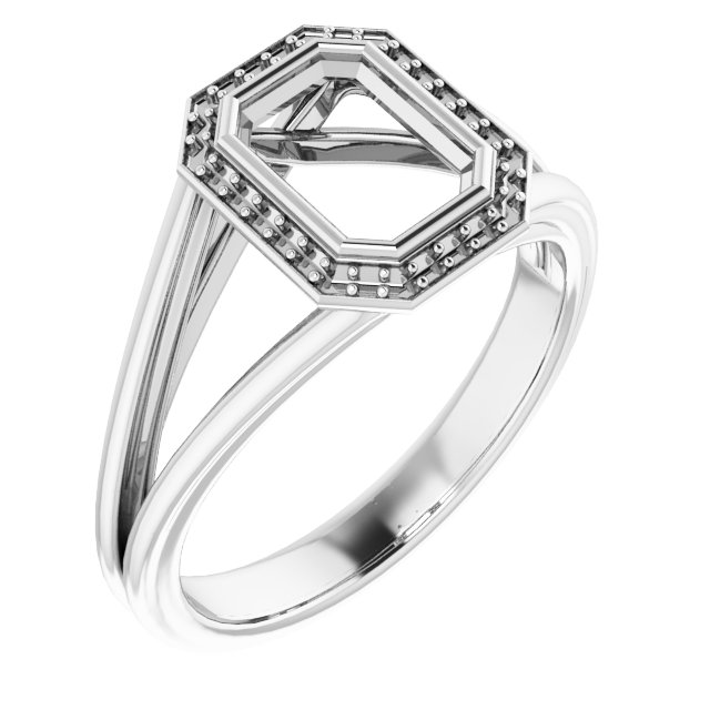 Bezel-Set Halo-Style Engagement Ring