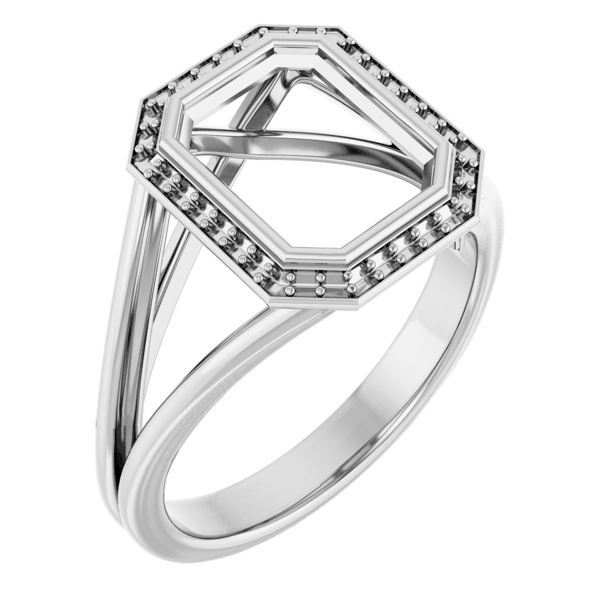 Bezel-Set Halo-Style Engagement Ring