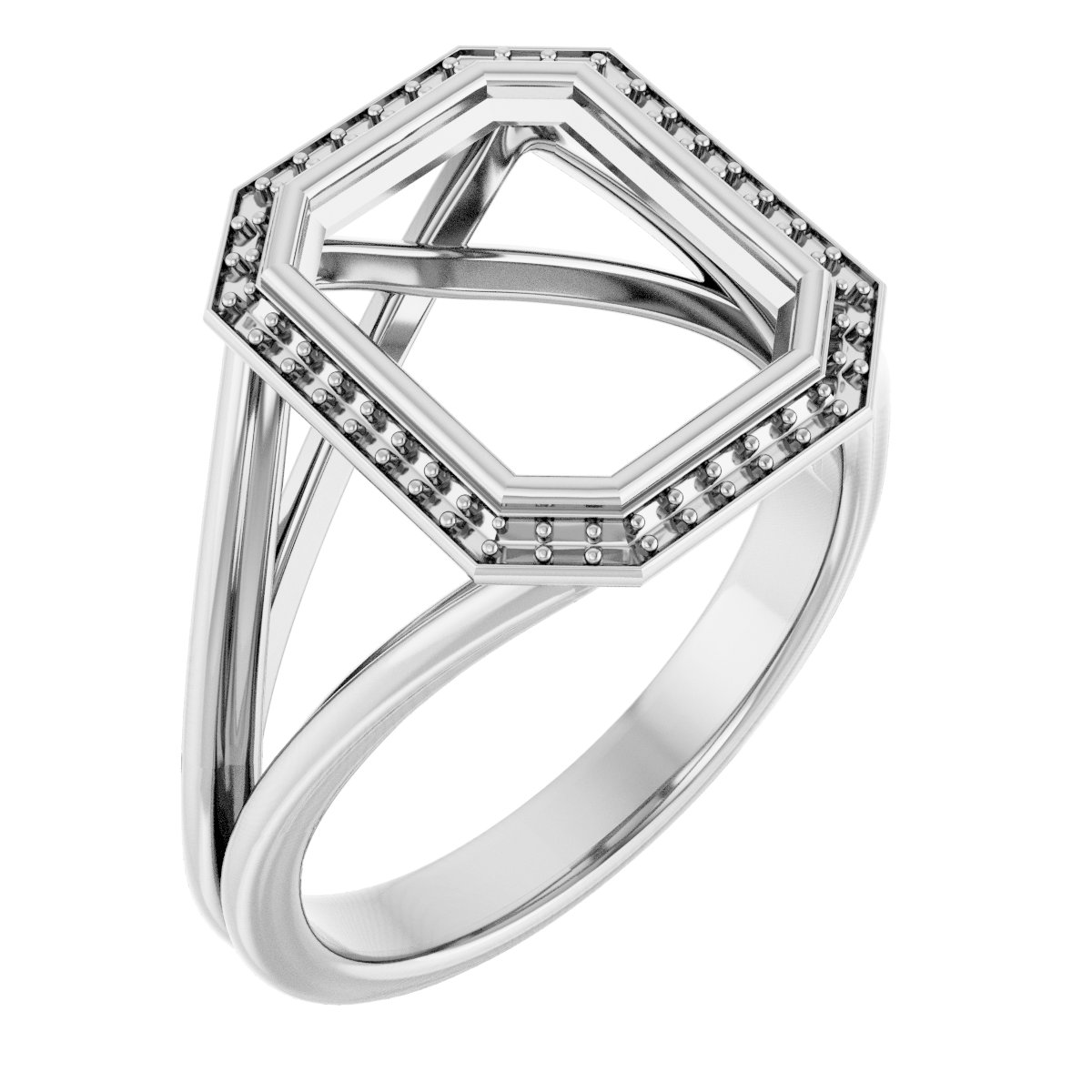 Bezel-Set Halo-Style Engagement Ring