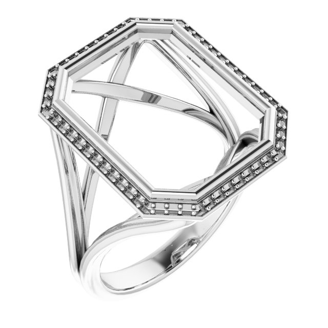 Bezel-Set Halo-Style Engagement Ring