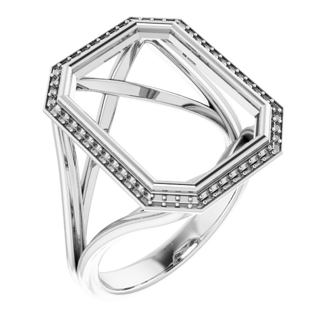 Bezel-Set Halo-Style Engagement Ring
