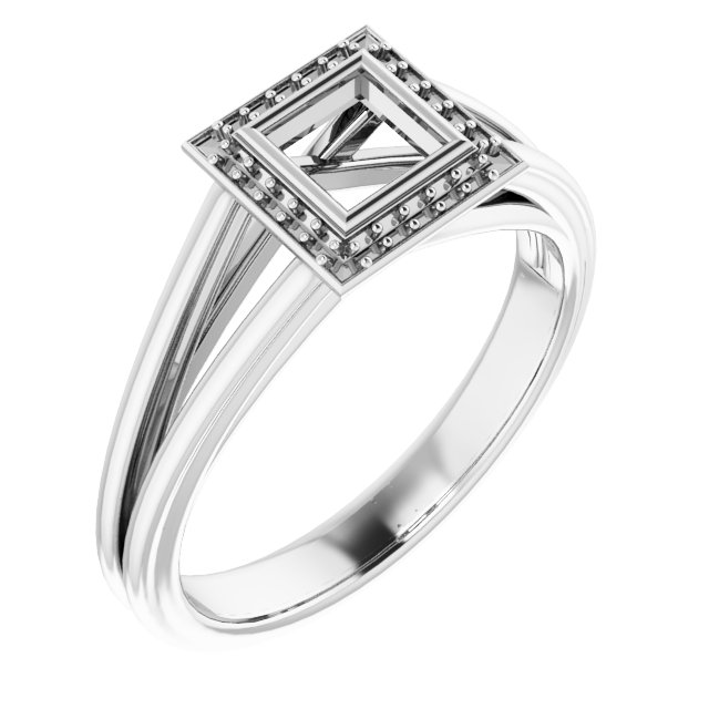 Bezel-Set Halo-Style Engagement Ring