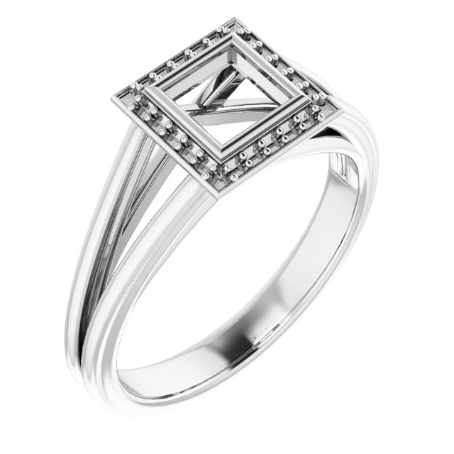 Bezel-Set Halo-Style Engagement Ring