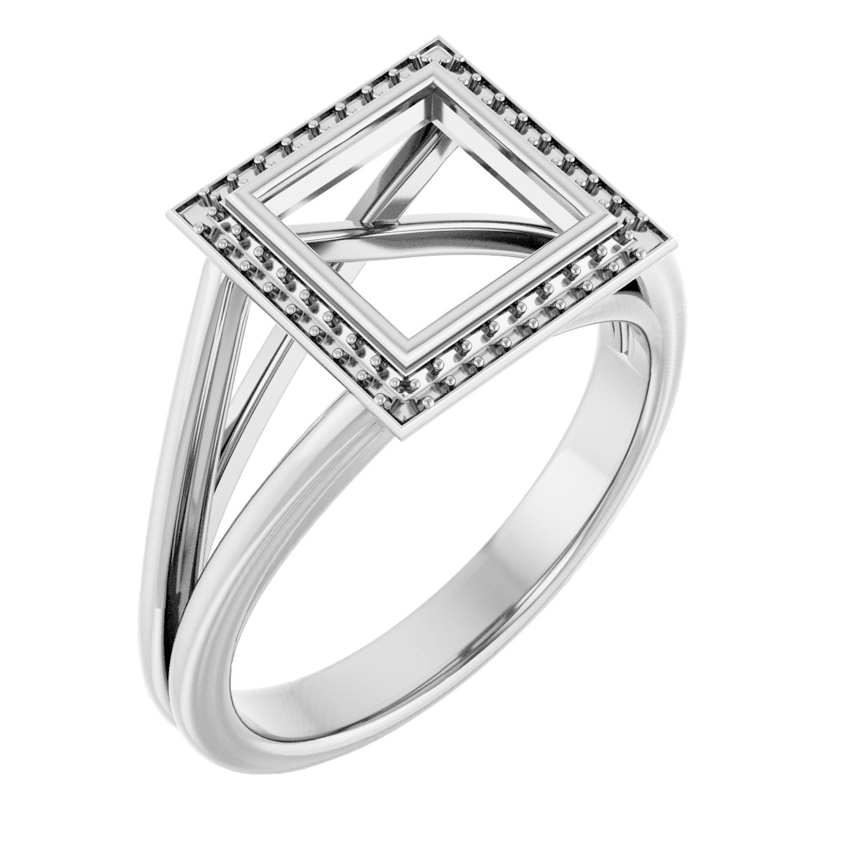 Bezel-Set Halo-Style Engagement Ring