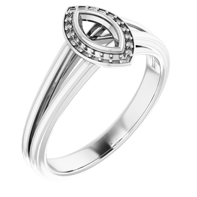Bezel-Set Halo-Style Engagement Ring