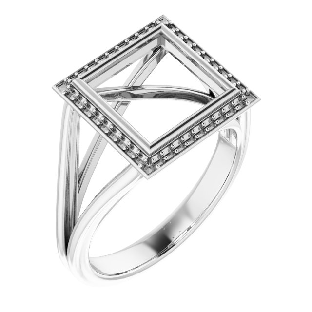 Bezel-Set Halo-Style Engagement Ring