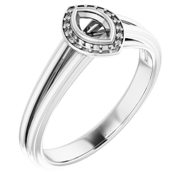 Bezel-Set Halo-Style Engagement Ring