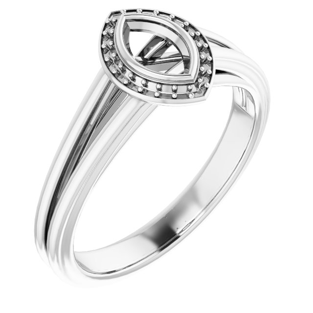 Bezel-Set Halo-Style Engagement Ring