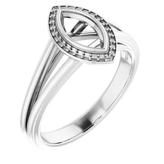 Bezel-Set Halo-Style Engagement Ring