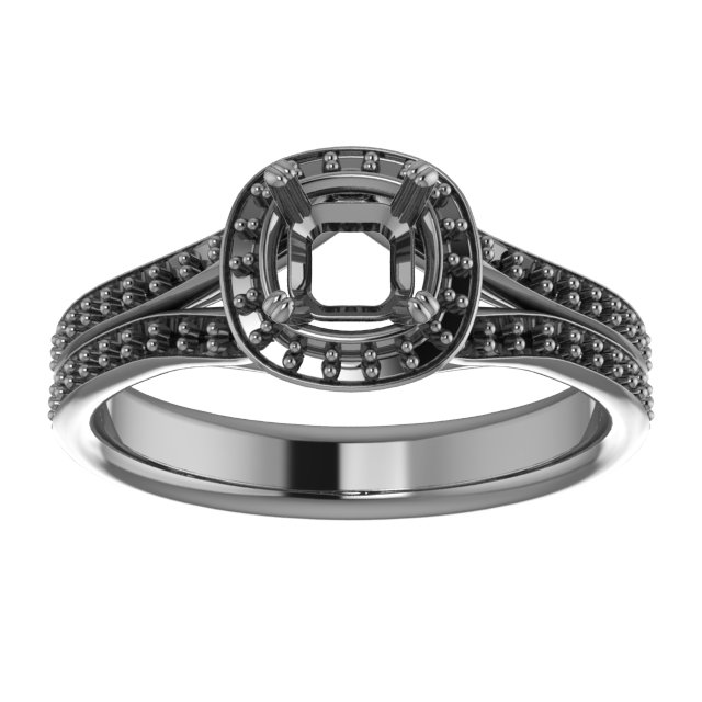 7x5 mm Emerald Engagement Ring Mounting view 3