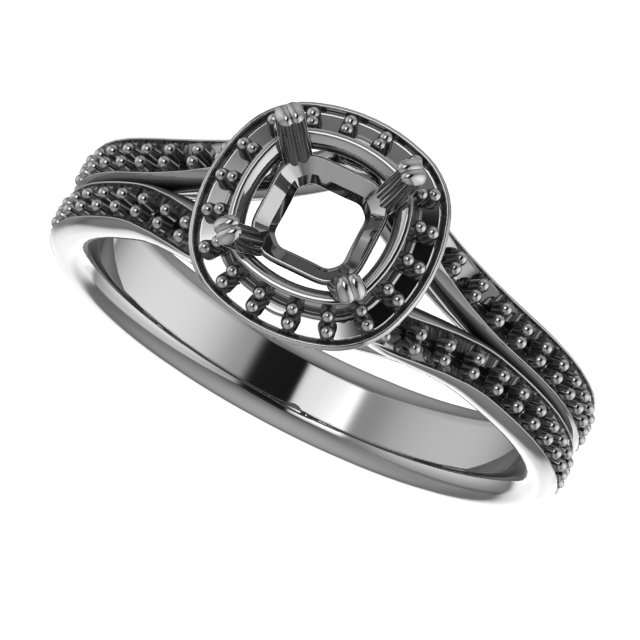 7x5 mm Emerald Engagement Ring Mounting view 5