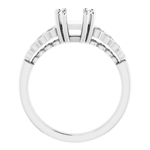10x10 mm Heart Ring Mounting view 2