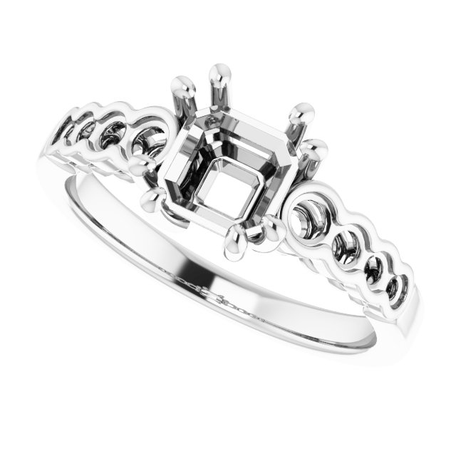 10x10 mm Heart Ring Mounting view 5
