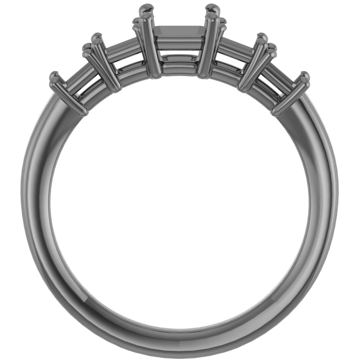 6x6 mm Square Engagement Ring Mounting view 2