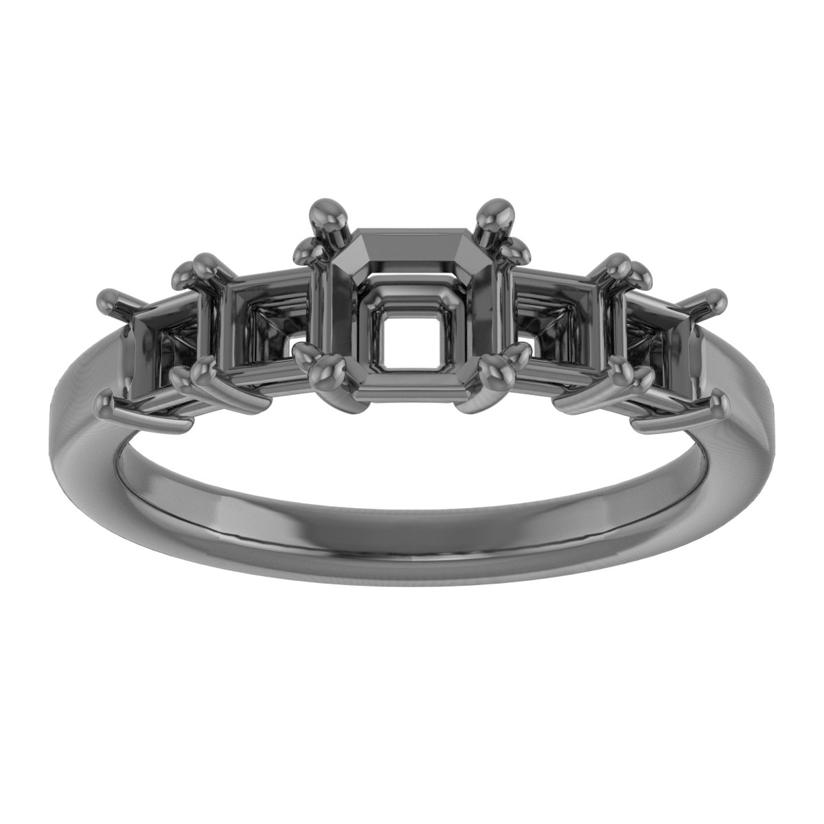 6x6 mm Square Engagement Ring Mounting view 3