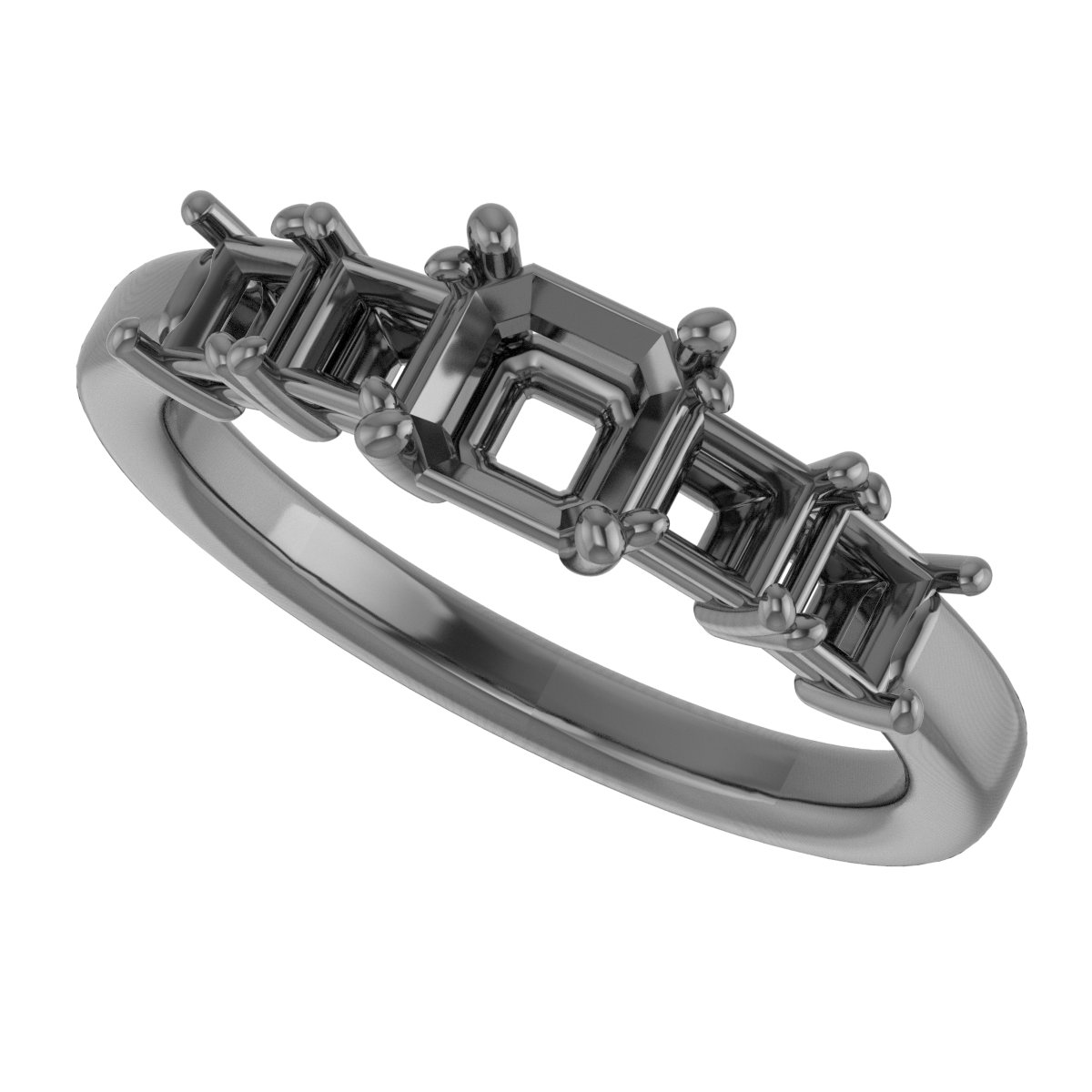 6x6 mm Square Engagement Ring Mounting view 5