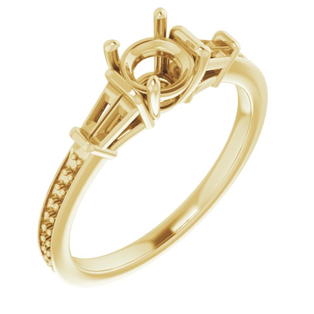 Baguette Accented Engagement Ring