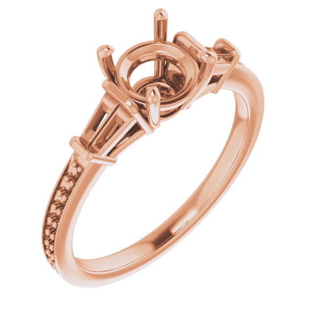 Baguette Accented Engagement Ring