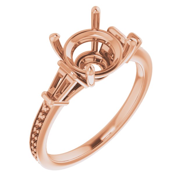 Baguette Accented Engagement Ring