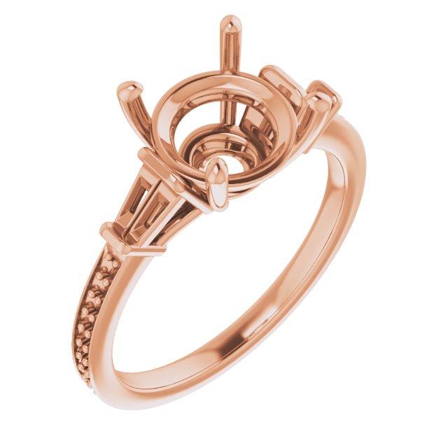 Baguette Accented Engagement Ring
