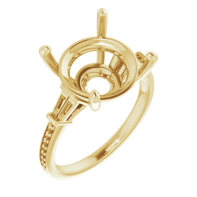 Baguette Accented Engagement Ring